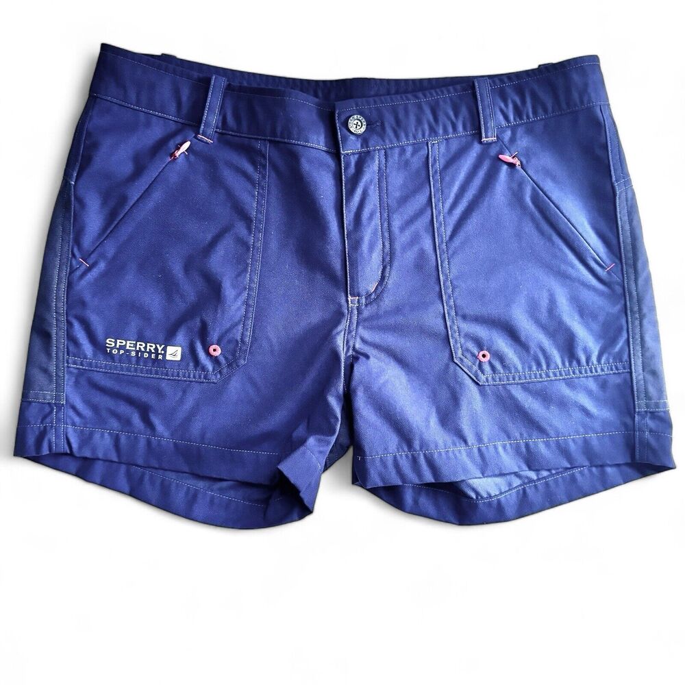 Sperry Top-Sider Women's Tech Board Shorts Nylon Supplex Navy/Red Sailing Size M